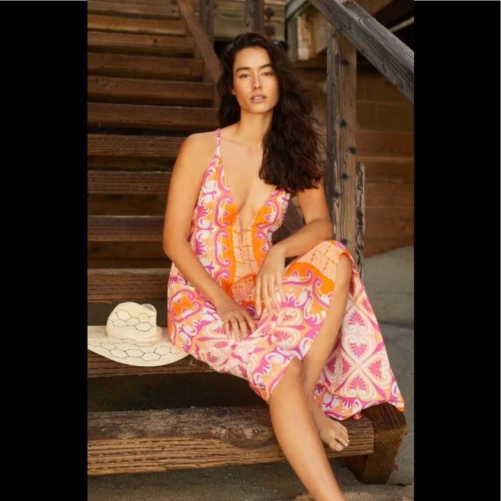 NWT Anthropologie Abstract MIDI Cover-Up dress XS or Large